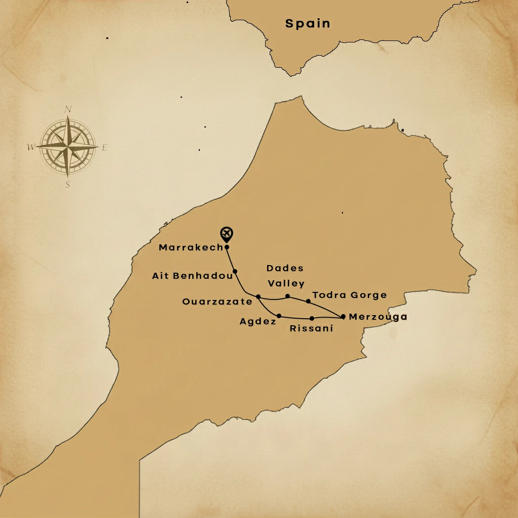 4 days tour from marrakech to merzouga